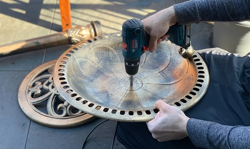 diy waterfountain bird bath