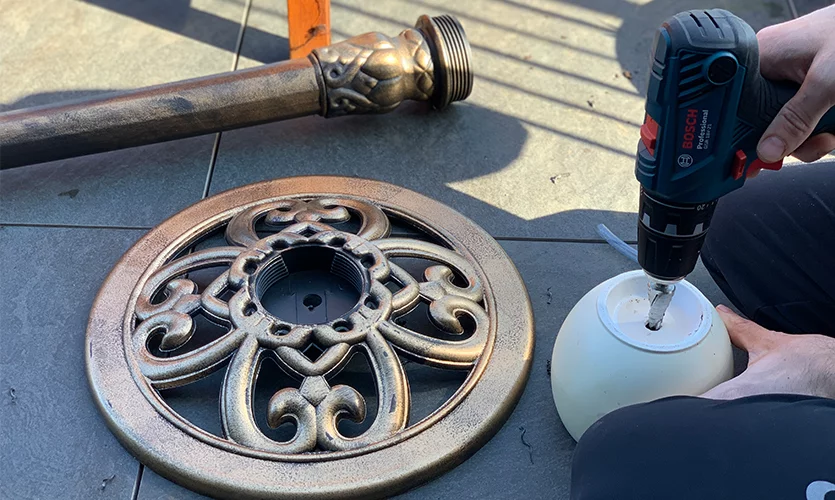 diy waterfountain bird bath