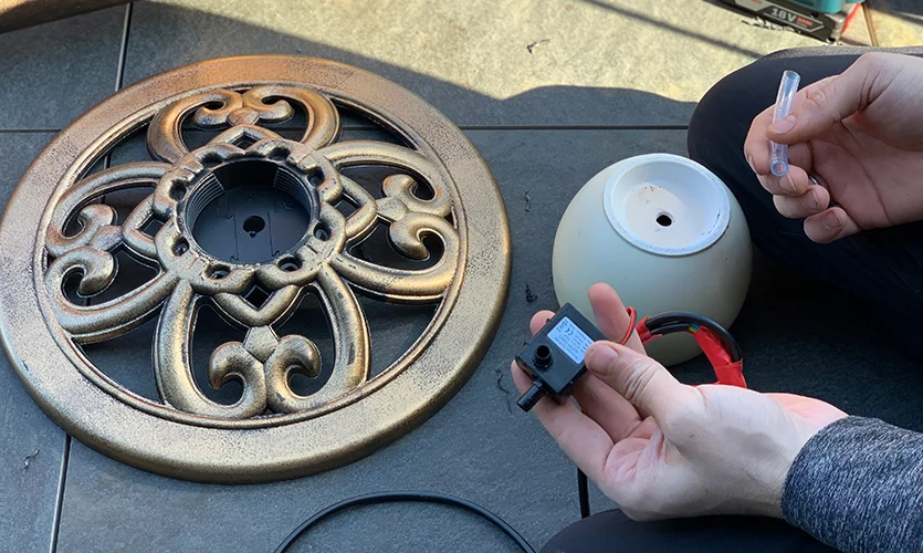 diy waterfountain bird bath