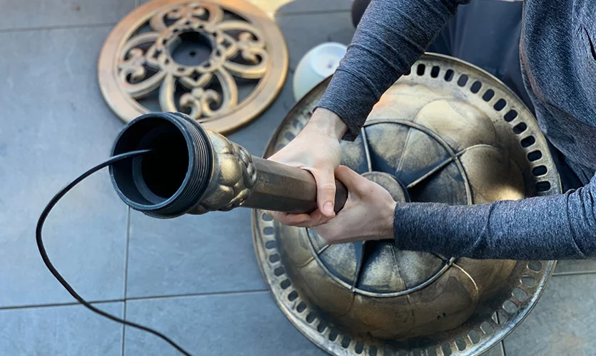 diy waterfountain wasserpumpe verkabelung wire